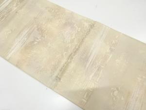 アンティーク　屋敷風景模様織り出し袋帯（材料）